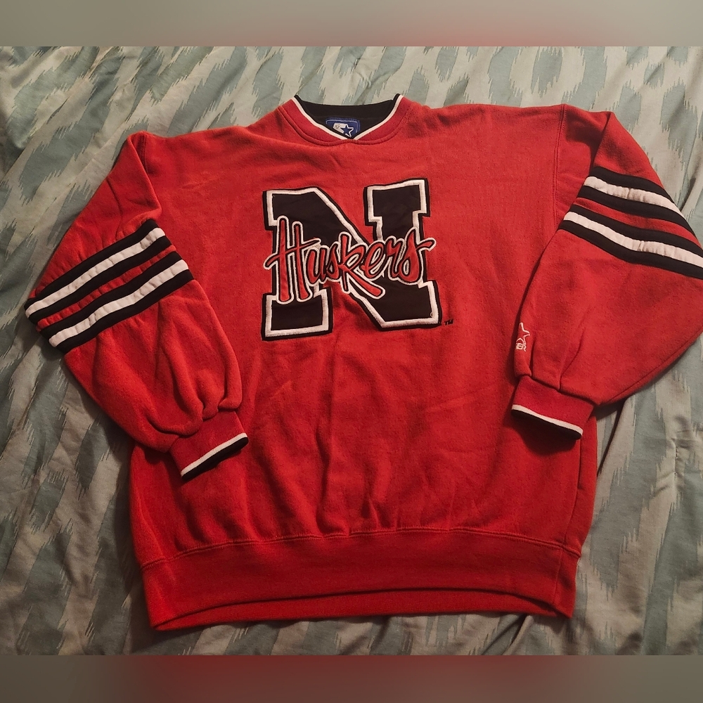 Vintage Starter Nebraska Huskers Pullover Crewneck Sweatshirt Men's Size Medium